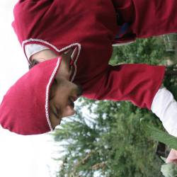 cotte et tunique rouge laine