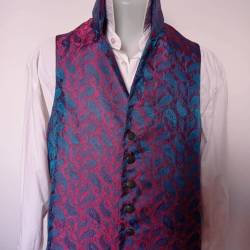 Gilet en brocart bleu 