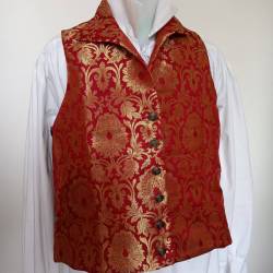 Gilet en brocart rouge